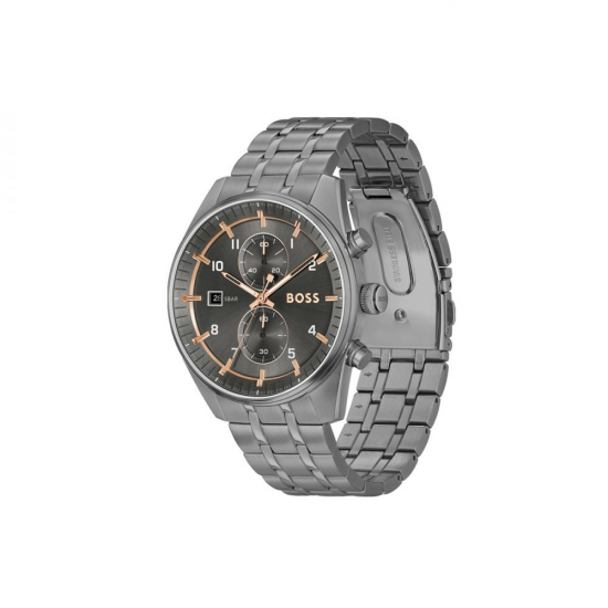 Hugo Boss Skytraveller Heren Horloge Grijs met Rosé - 20006871