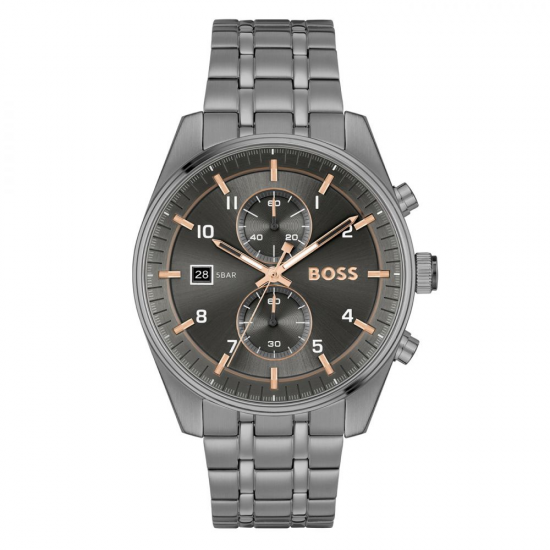 Hugo Boss Skytraveller Heren Horloge Grijs met Rosé - 20006871