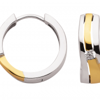 Zilveren creolen Half verguld met zirkonia stenen - 20006897