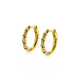 ZINZI gold plated zilveren oorringen gedraaid 15 x 2mm witte zirconia's ZIO2320Y - 20007149