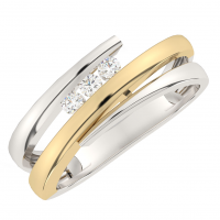 14K Gouden diamanten fantasie slagring. - 20007191