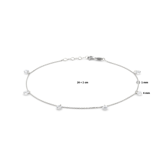 enkelbandje zirkonia 24 + 2 cm - 20007251