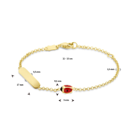 Graveer armband lieveheersbeestje plaat 3,5 mm 11 - 13 cm - 20007901