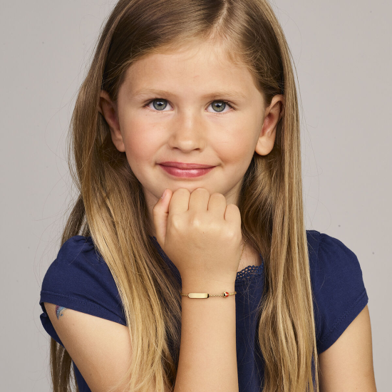 Graveer armband lieveheersbeestje plaat 3,5 mm 11 - 13 cm - 20007901