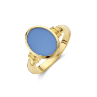 14K Geelgouden Zegelring met Lagensteen - 20008020
