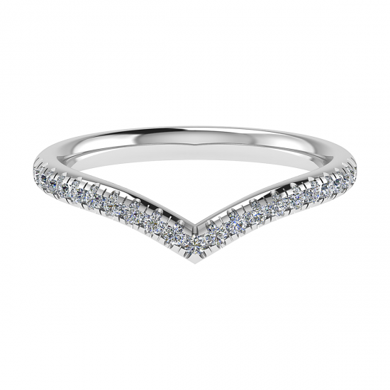 14K Witgouden Diamanten Eternity Ring V-vorm - 20008033 14K Witgouden Diamanten Eternity Ring V-vorm - 20008033