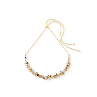 Dancing Crystals necklace gold-beige - 20008270