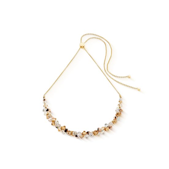Dancing Crystals necklace gold-beige - 20008270