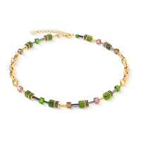 GeoCUBE® Chunky Chain necklace gold-green - 20008273