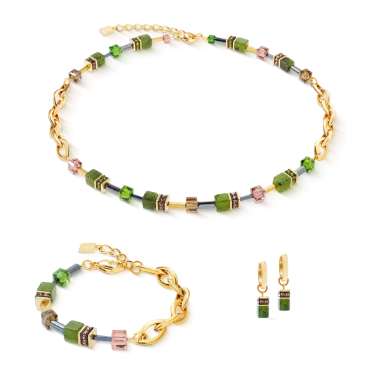 GeoCUBE® Chunky Chain necklace gold-green - 20008273 GeoCUBE® Chunky Chain necklace gold-green - 20008273