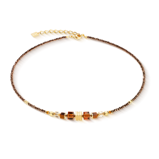 Necklace Wave Cube Flow gold-brown - 20008275