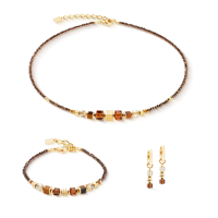 Necklace Wave Cube Flow gold-brown - 20008275