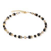 GeoCUBE® necklace Onyx black-gold - 20008281