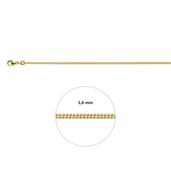 collier gourmette 4 zijdes geslepen 1,6 mm - 20008392