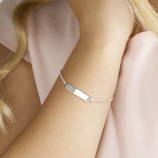 Graveer armband gourmette 4 zijdes geslepen plaat 4,8 mm - 20008394