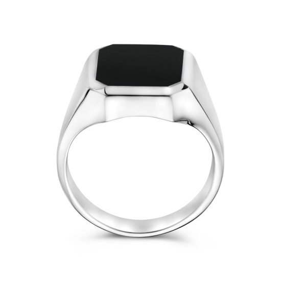 Zegelring massief onyx 13 x 11mm - 20008399