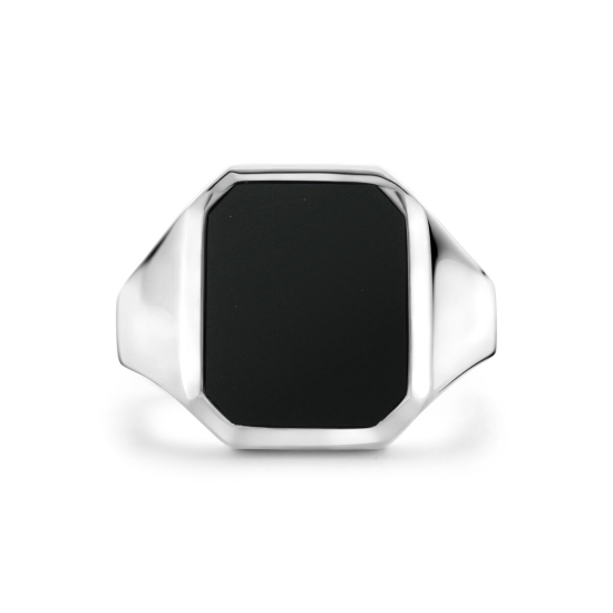 Zegelring massief onyx 13 x 11mm - 20008399