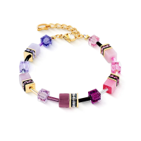 Coeur de Lion armband GeoCube goud roze lila - 20008619 Coeur de Lion armband GeoCube goud roze lila - 20008619