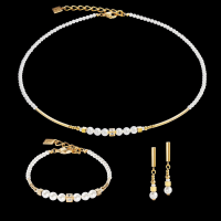 Halsketting met glinsterende prinsessenparels in goud-wit - 20008640 Halsketting met glinsterende prinsessenparels in goud-wit - 20008640