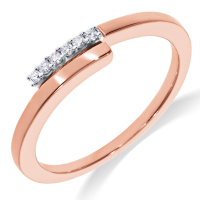 14K Roségouden Diamanten Slagring - 20008698