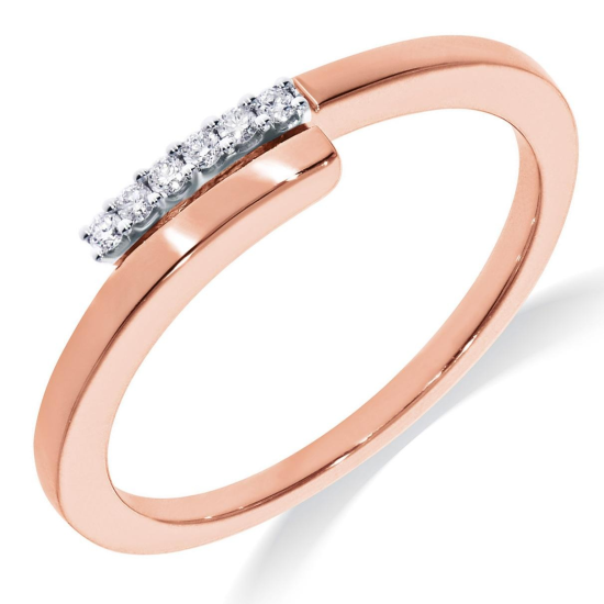 14K Roségouden Diamanten Slagring - 20008698