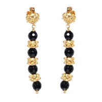 Zilveren Surinaamse Oorbellen met zwarte kralen - 20008742