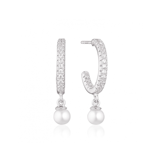 SIF JAKOBS ELLERA PERLA MEDIO EARRINGS SJ-E12280-CZ-SS - 604994