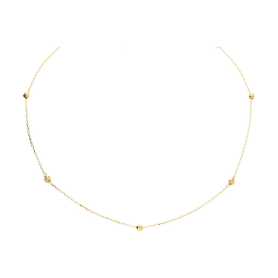 Collier - Bolletjes - Anker - 14k Goud - 60cm - 20009396