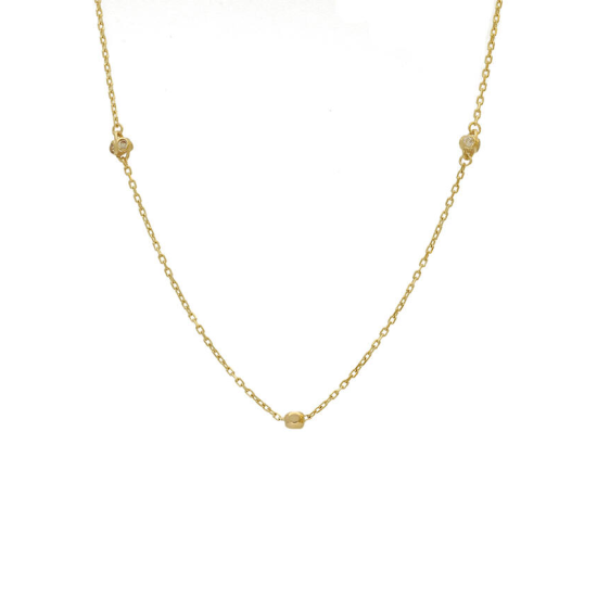 Collier - Bolletjes - Anker - 14k Goud - 60cm - 20009396