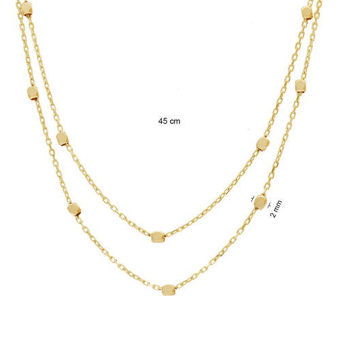 Collier Dubbel met Blokjes - 20009397