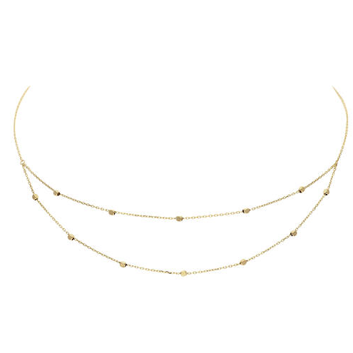 Collier Dubbel met Blokjes - 20009397