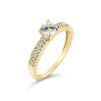 Ring CZ Solitaire Pave GG - 20009451