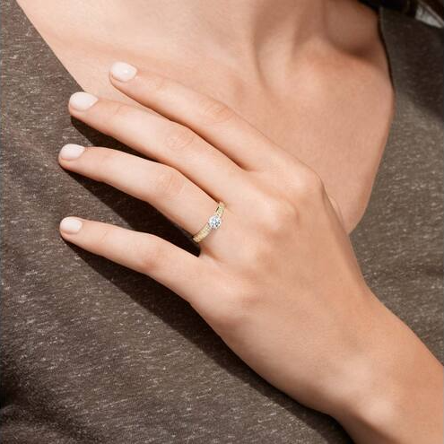 Ring CZ Solitaire Pave GG - 20009451