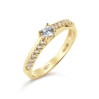 Ring CZ Solitaire Pave GG - 20009453