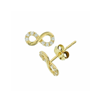 14 k gouden oorknoppen infinity zirkonia - 20007339