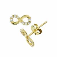 14 k gouden oorknoppen infinity zirkonia - 20007339