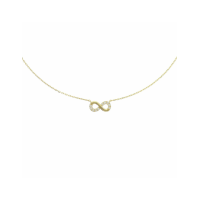 14K Gouden collier infinity zirkonia - 20007125