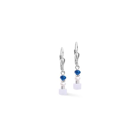 Coeur De Lion Drop Earrings Mosaic Sky Silver - 20009570