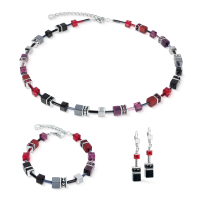 Coeur De Lion GeoCUBE® Iconic Necklace Ruby Noir Silver - 20009577 Coeur De Lion GeoCUBE® Iconic Necklace Ruby Noir Silver - 20009577