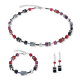 Coeur De Lion GeoCUBE® Iconic Necklace Ruby Noir Silver - 20009577