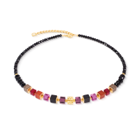 Coeur De Lion Necklace Cube Mix Precious Berry Gold - 20009578