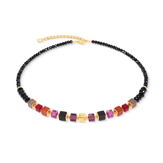 Coeur De Lion Necklace Cube Mix Precious Berry Gold - 20009578