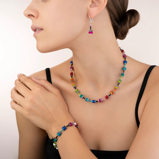 Coeur De Lion GeoCUBE® Necklace classic polaris & rhinestone multicolour - 20009579