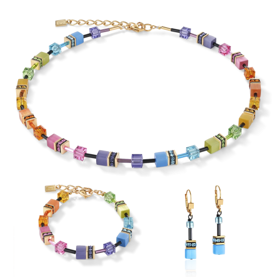 Coeur De Lion GeoCUBE® Necklace multicolour rainbow gold - 20009580