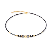 Coeur De Lion Necklace Wave Cube Flow gold-black - 20009587