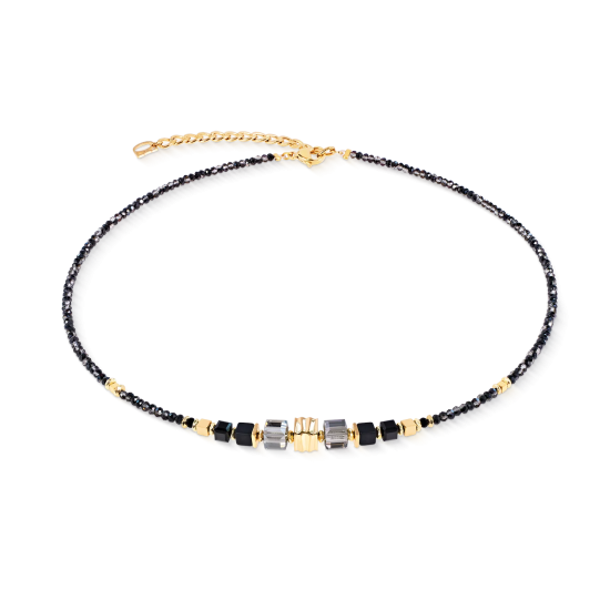 Coeur De Lion Necklace Wave Cube Flow gold-black - 20009587