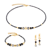 Coeur De Lion Necklace Wave Cube Flow gold-black - 20009587 Coeur De Lion Necklace Wave Cube Flow gold-black - 20009587