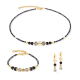 Coeur De Lion Necklace Wave Cube Flow gold-black - 20009587