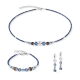 Coeur De Lion Necklace Wave Cube Flow silver-blue - 20009588