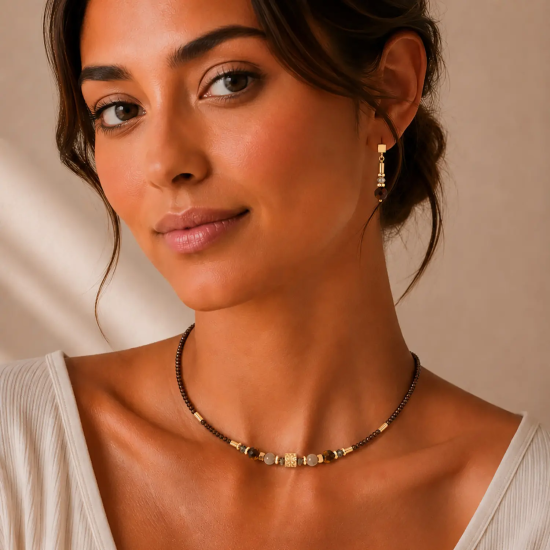 Coeur De Lion Necklace Cube Balance Golden Hazel - 20009590